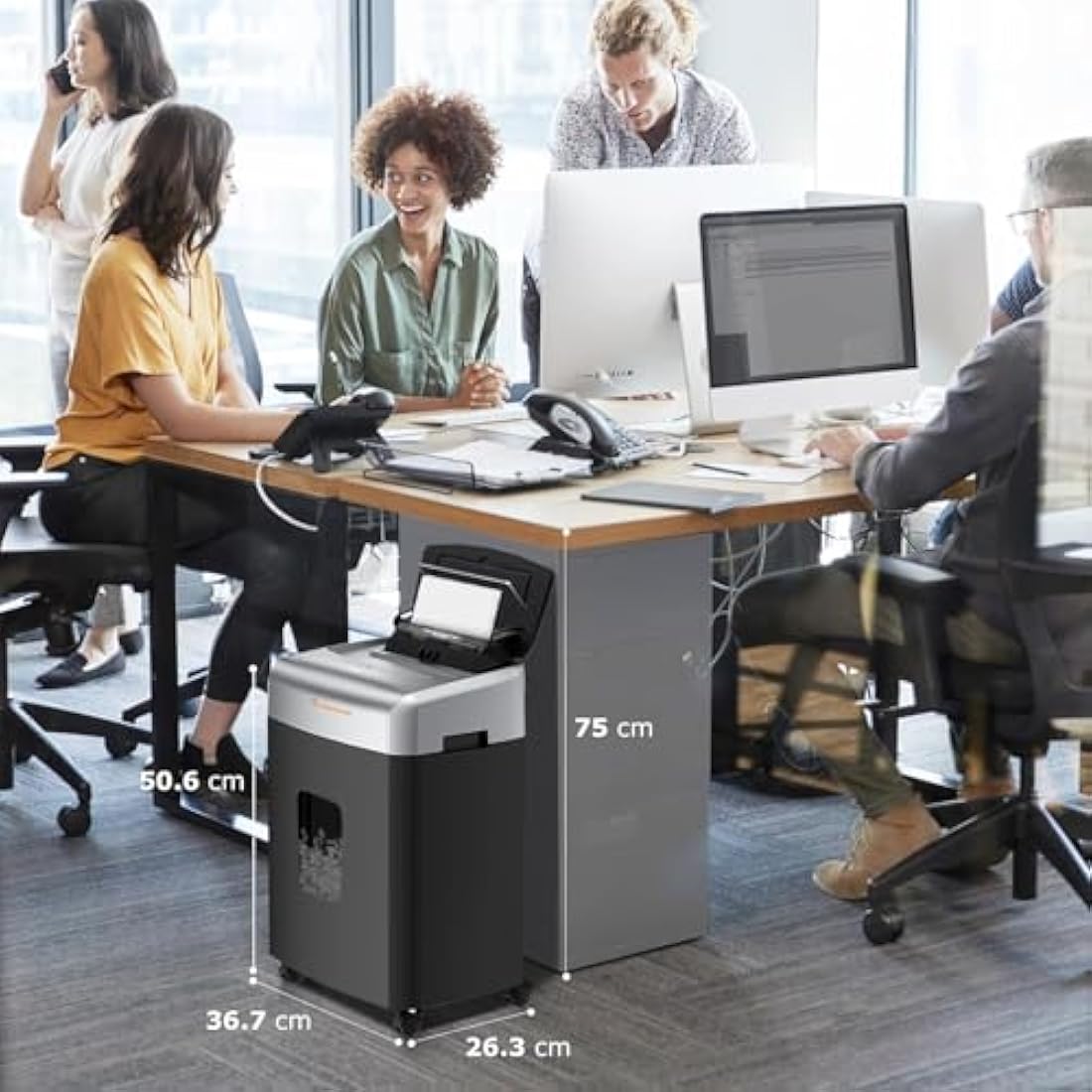 Bonsaii 110-Sheet Auto Feed Office Paper Shredder, 30 Mins Continuous Micro Cut Heavy Duty Paper Shredder, Manual 12-Sheet Home Office Credit Card Shredder with 4 Wheels, 23L Bin (C233-B upgrade)