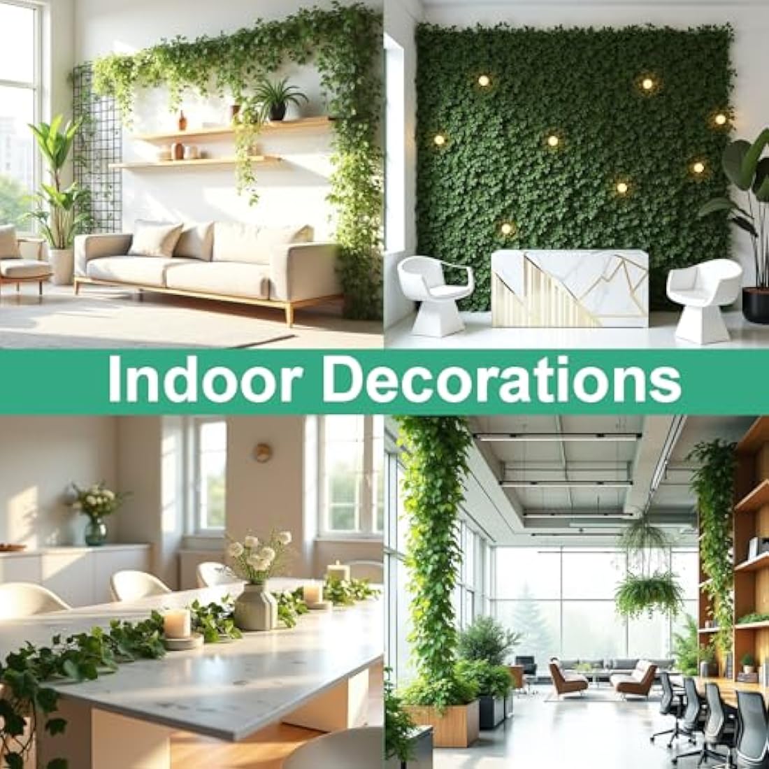 DazSpirit 12Pcs Artificial Ivy Vines, 84 Ft Artificial Ivy Leaf Garland, Fake Vine Leaves Hanging Plants, Ivy Plant, Vines for Bedroom, Wedding, Home, Kitchen, Garden, Party, Office, Wall Decoration