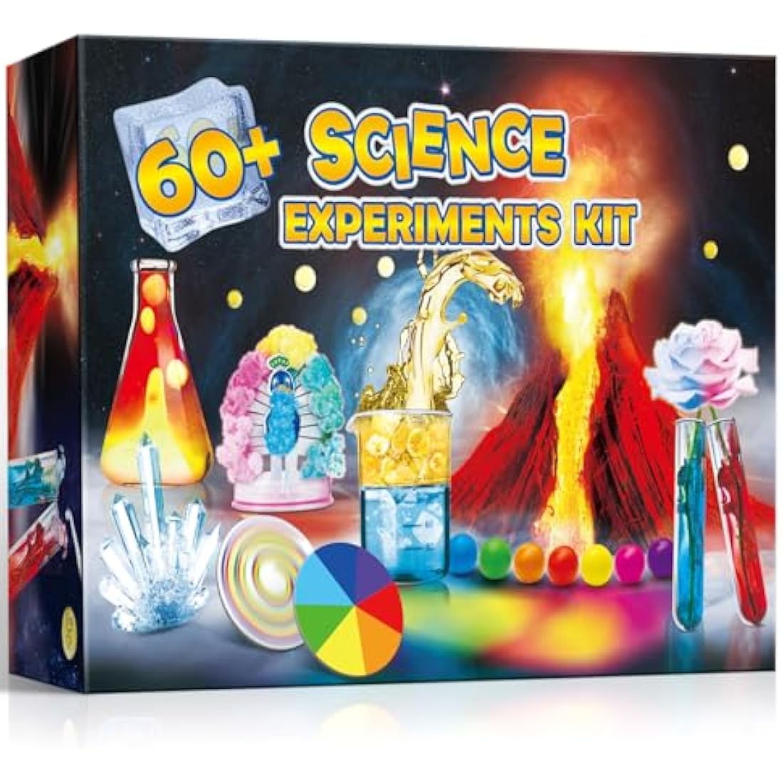 UNGLINGA 60+ Science Experiments Kits for Kids, Boys Girls Toys Gifts Science Lab Activities Educational Project with Chemistry Set, Erupting Volcano