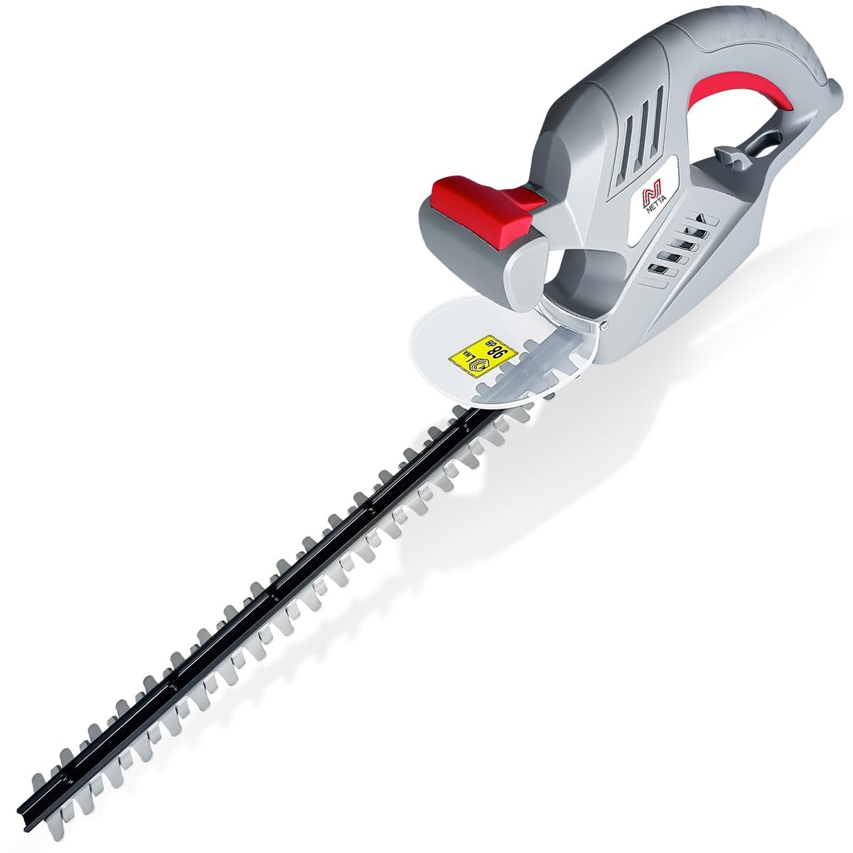 NETTA Hedge Trimmer and Cutter - 500W - 500mm Diamond Cutting Blade - 16mm Tooth Opening - 6M Power Cable - Ultra-Light 2.6kg - Two-Way Safety Switch