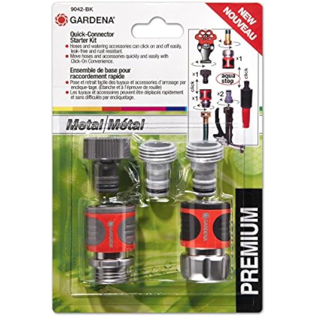 Gardena 39042-BK Hose Connector Set-Premium Metal, 1