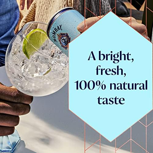 Bombay Sapphire Gin and Tonic, Ready-to-Drink Pre-mixed Cocktails, 250ml Can (12 Pack)