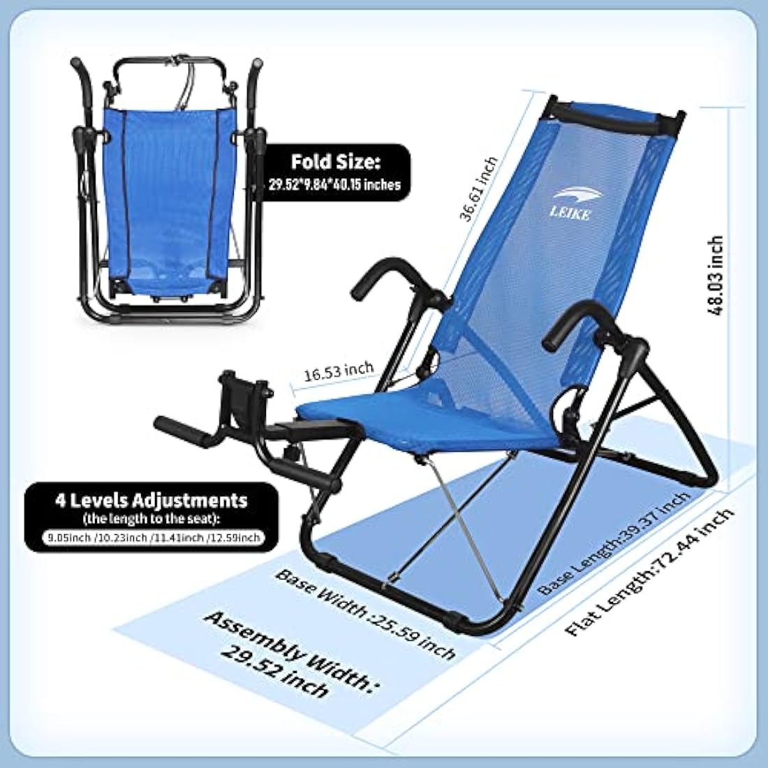 leikefitness Ab Exercise Chair Core Strengthening Lightweight Foldable Sport Abdominal Exerciser Strength Training Inversion Equipment