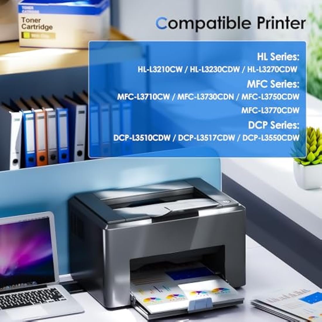 NOGIVY TN247 TN-247 TN-243 Toner Cartridges Compatible for TN 243 TN243 for Brother DCP-L3550CDW HL-L3230CDW MFC-3750CDW HL-L3210CW MFC-L3710CW DCP-L3510CDW (2Black 1Cyan 1Yellow 1Magenta, 5-Pack)