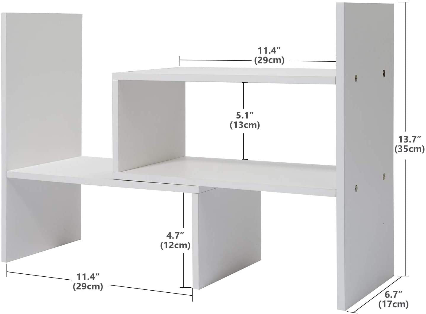 Wood Adjustable Small Desktop Bookshelf, Expandable Desktop Storage Organizer, Freestanding Bookcase, Desktop Display Shelf Rack