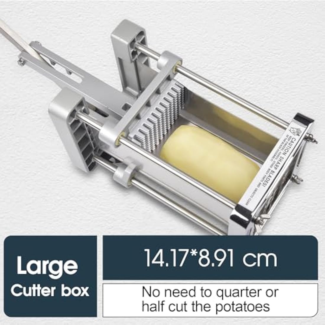 Chip Cutter, Sopito Professional Stainless Steel Potato Chipper for French Fries Cutters with 1/2 Inch and 1/4 Inch Replacement Blades for Home and Commercial Use