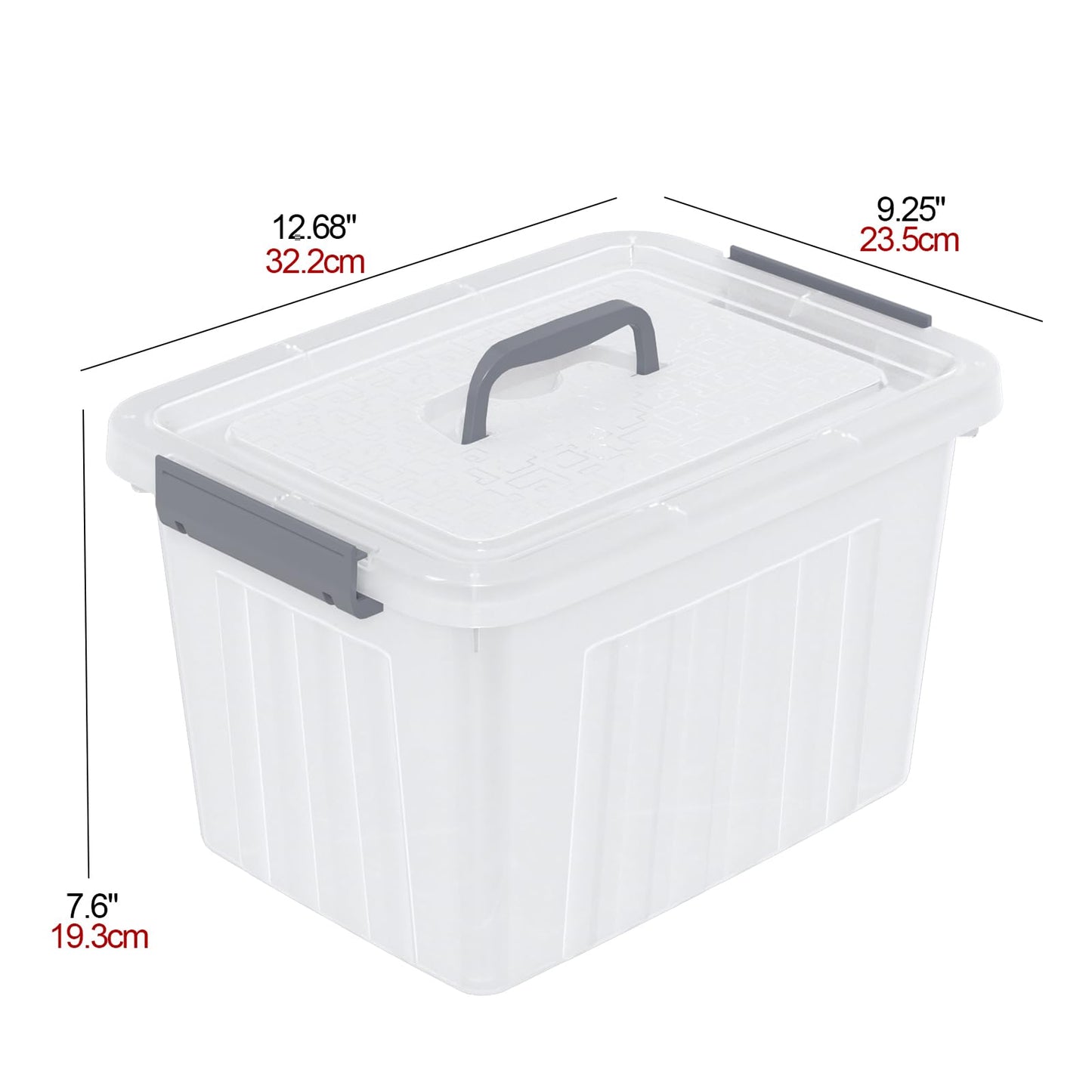Neadas 10 L Clear Storage Latching Box, Plastic Boxes with Lid, 6-Pack