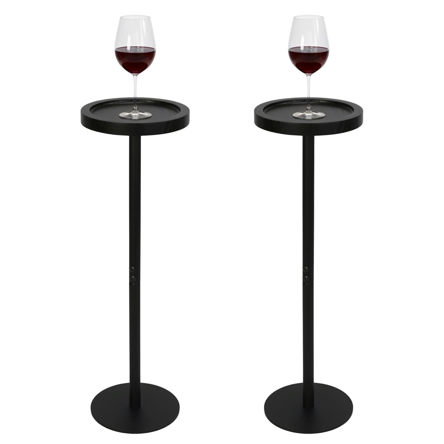 Simcat Small Round Side Table, Drink Table for Small Spaces and Modern Decor (2, Black)