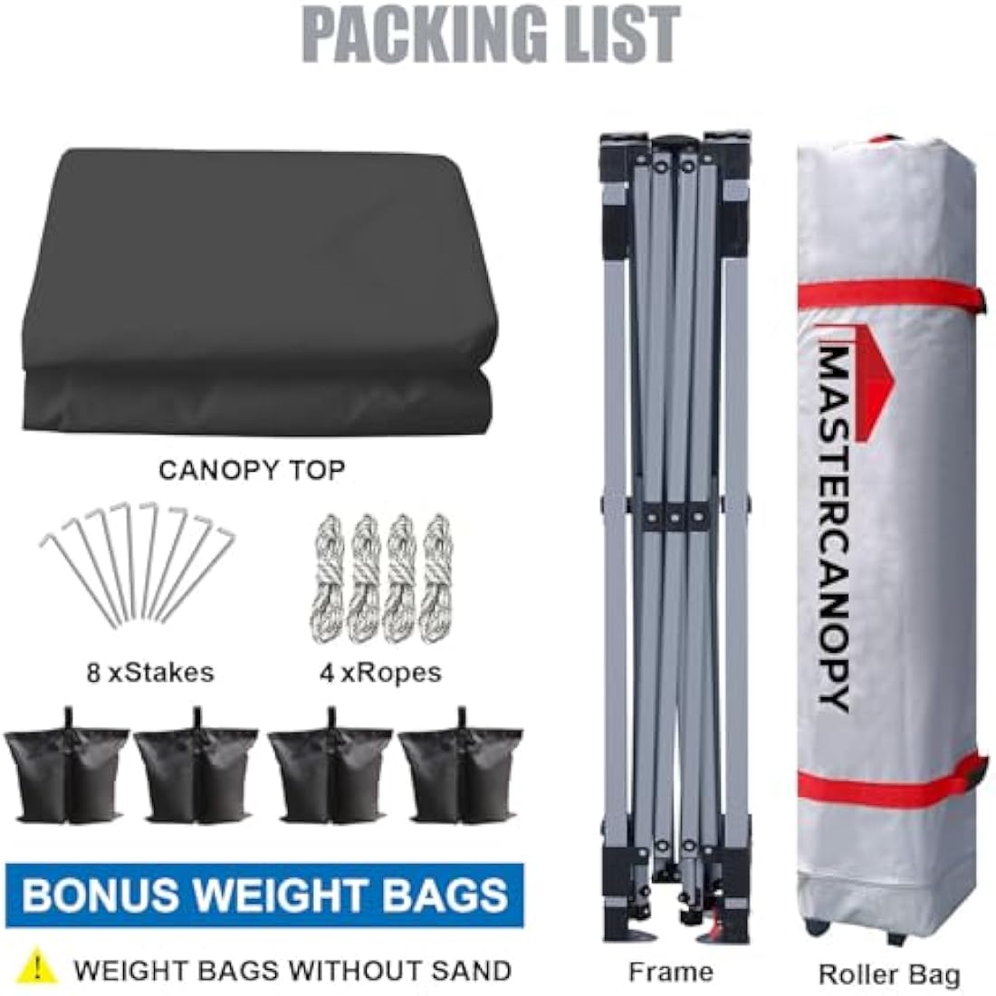 MASTERCANOPY Durable Ez Pop-up Gazebo Tent with Roller Bag (3x3M,Dark Grey)
