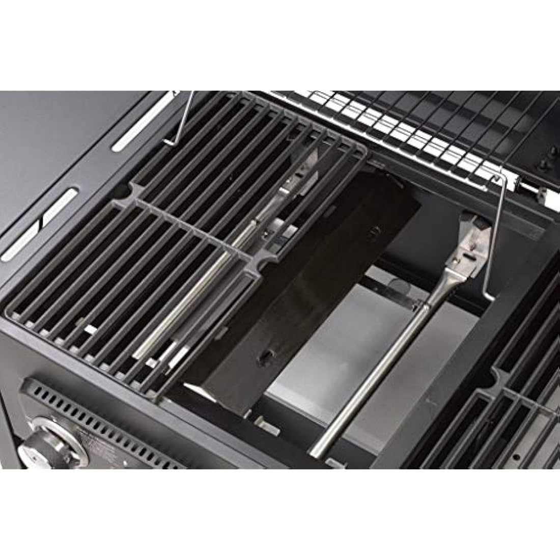 CosmoGrill Hybrid 4 Burner Barbecue DUO Dual Fuel BBQ 3+1 Gas Grill & Charcoal Smoker BBQ Grill, Built-in Thermometer, Warming Rack, Outdoor Portable Large Coal Barbecue for Home Garden Party Cooking