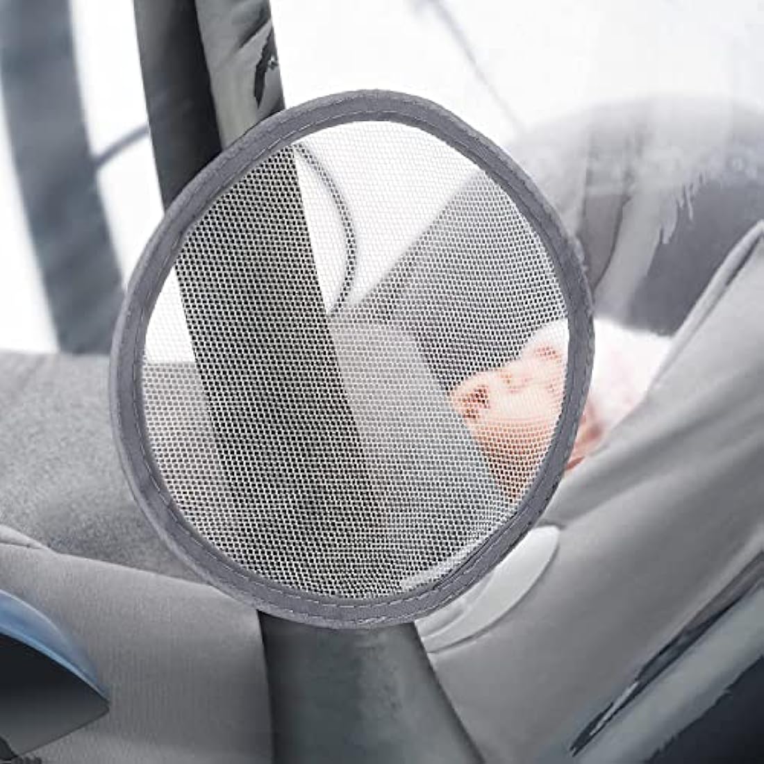 ZAMBOO Universal Car Seat Rain Cover with Quick-Access Window (to fit Maxi COSI/Cybex/Graco/Joie/Nuna e.g.) - Baby Car Seat Rain Cover, Dual Side Ventilation, Handle Opening - Grey