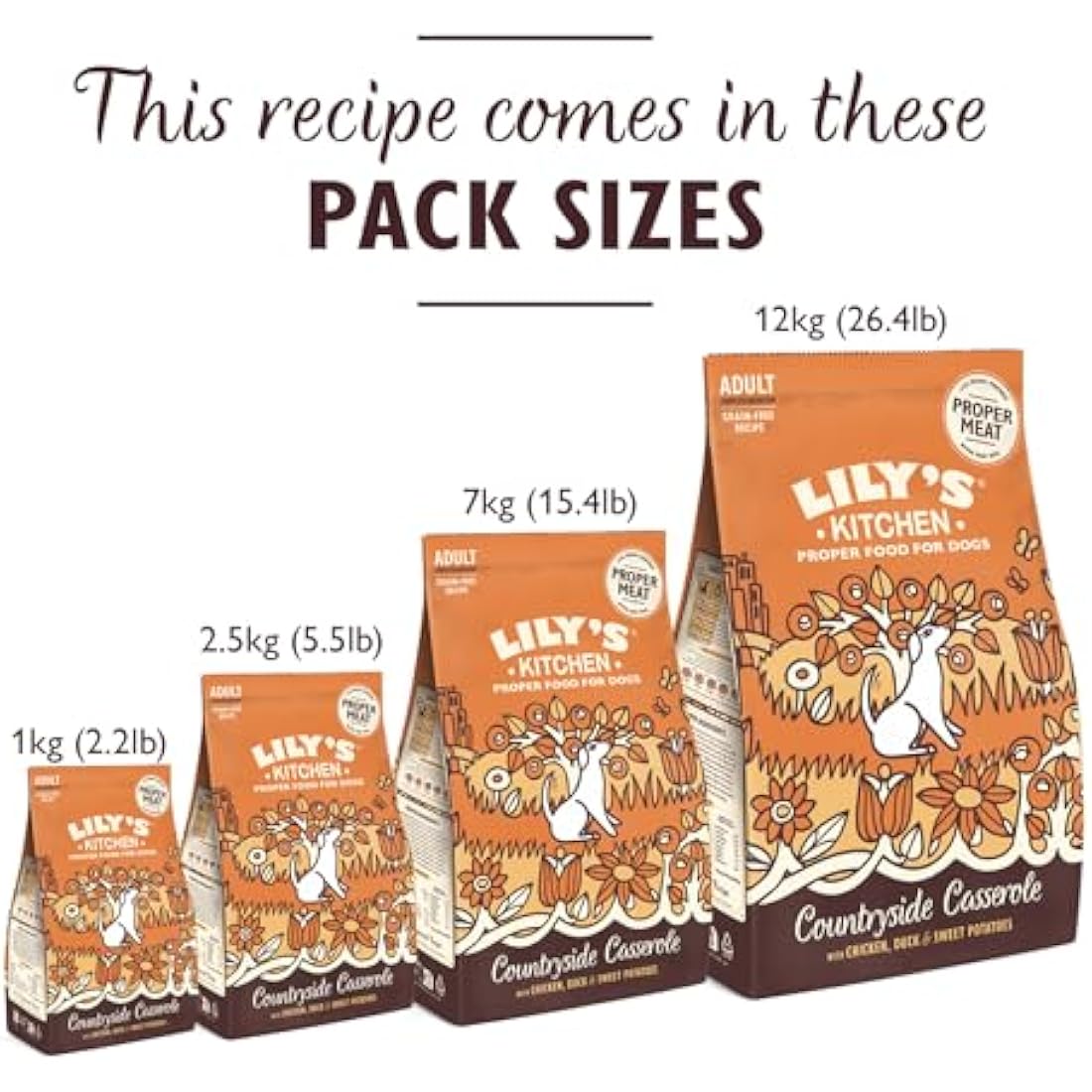 Lily's Kitchen Natural Adult Dry Dog Food Chicken & Duck Grain-Free Recipe 4 x 1kg