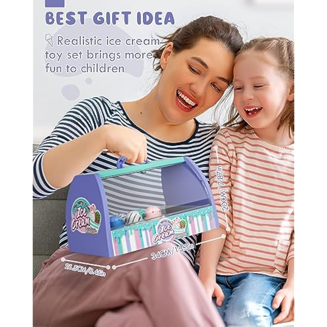 Lehoo Castle Ice Cream Toys for Kids, Ice Cream Toy for Girls and Boys Age 3+, Toy Ice Cream Set, Ice Cream Shop Role Play Kids Toy Food Gift for 3 Year Old Boy or Girl, XG3-1, Purple