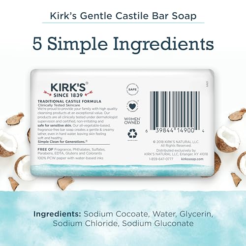 Kirk's Fragrance Free Castile Bar Soap (3 Pack)