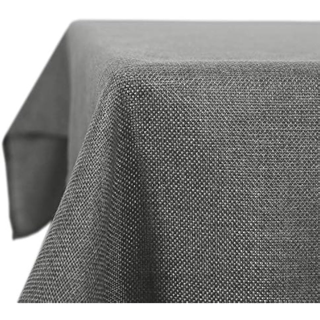 Deconovo Solid Faux Linen Rectangle Tablecloth Water Resistant Table Cloth for Patio 51x87in(130x220cm) Grey