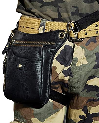 Xieben Leather Drop Leg Bag for Men Women Motorcycle Bike Riding Cycling Multi-Purpose Thigh Waist Fanny Pack Travel Hiking Sports Camping Pouch