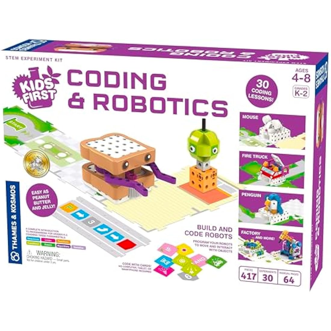 Thames & Kosmos Kids First Coding & Robotics, Kids Science Kit, Learning Resources for Coding and Physical Engineering, STEM Toys for Science Experiments, Age 4-8