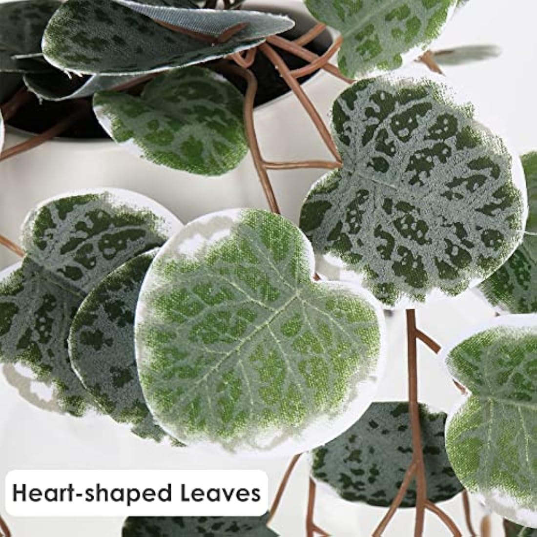 Hollyone Trailing Artificial Plants Decorative Fake Potted Plants, String of Hearts Plants Indoors Outdoors, Faux Trailing Plants Greenery for Home, Wall, Living Room, Bedroom, Office Decor