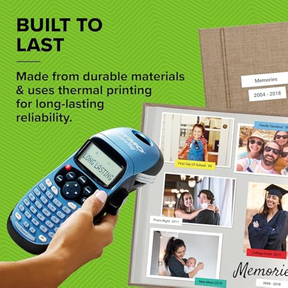 Dymo LetraTag LT-100H Label Maker Starter Kit | Handheld Label Printer Machine | with Plastic, Paper & Clear Label Tape | Ideal for Office or Home