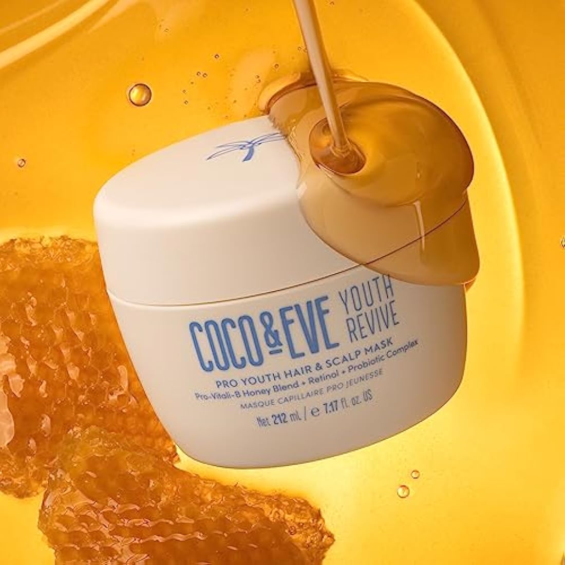 Coco & Eve Pro Youth Hair & Scalp Mask. Anti-Aging Hair Mask for Strength, Shine, Volume. Regulate Dandruff for a Healthy Scalp. With Honey, Retinol, Probiotics for Youthful and Hydrated Hair (212 ml)