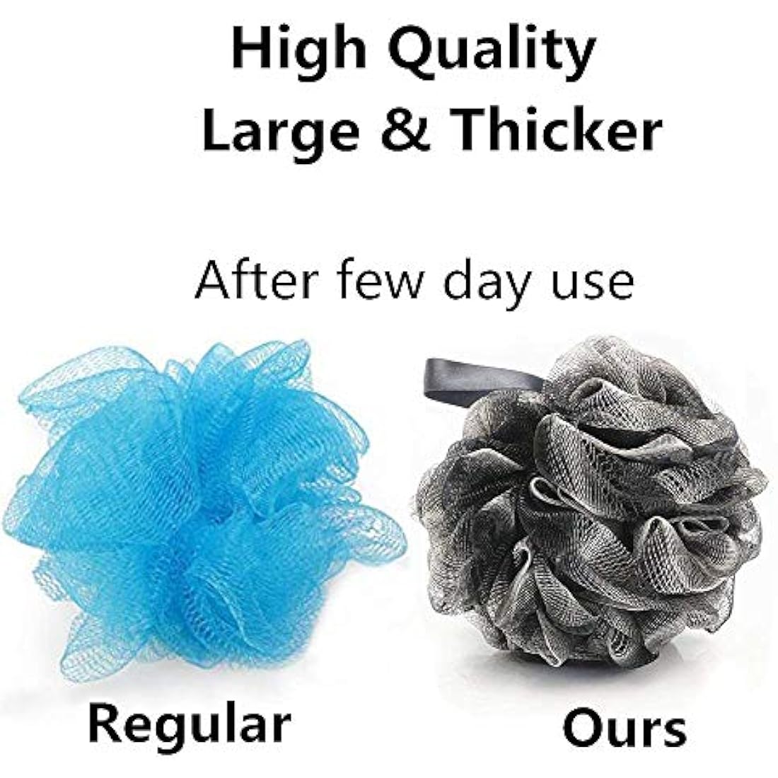 5 Pack Bath Shower Sponge JollyJelly Mesh Bath Loofahs Body Scrubber Brush for Women Men Exfoliate Skin Clean Soothe Skin (60g/PCS)