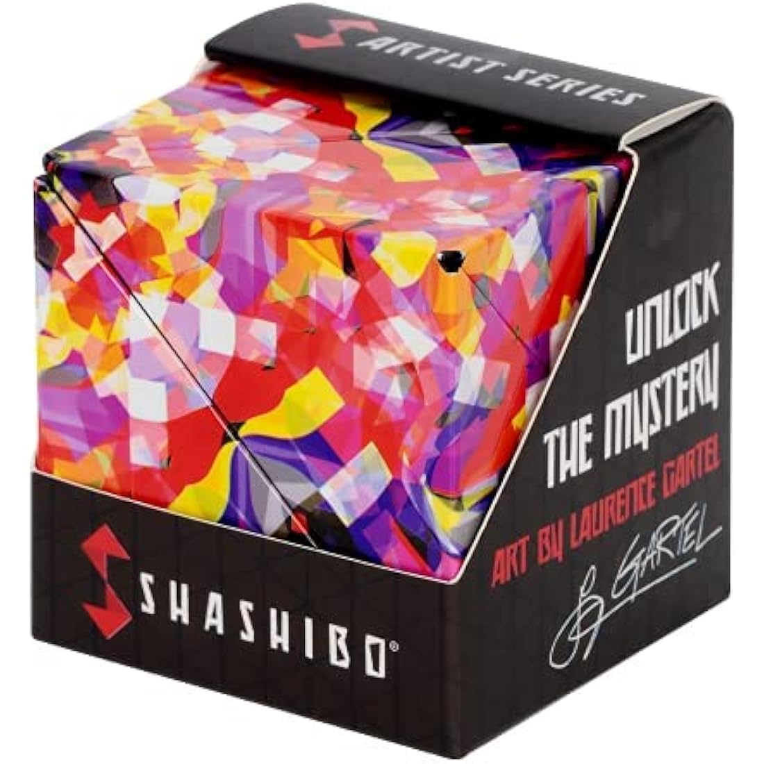 SHASHIBO Shape Shifting Box - Award-Winning, Patented Fidget Cube w/ 36 Rare Earth Magnets - Transforms Into Over 70 Shapes (Confetti- Artist Series)