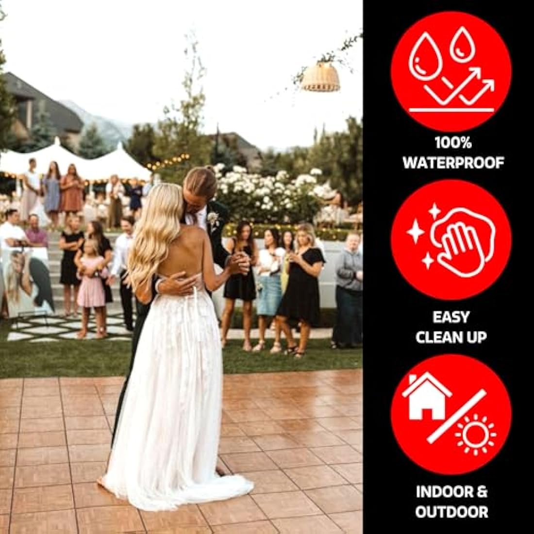SnapFloors 3X3OAKFLOOR Modular Dance Floor Kit (3' x 3'), Oak, 21 Piece
