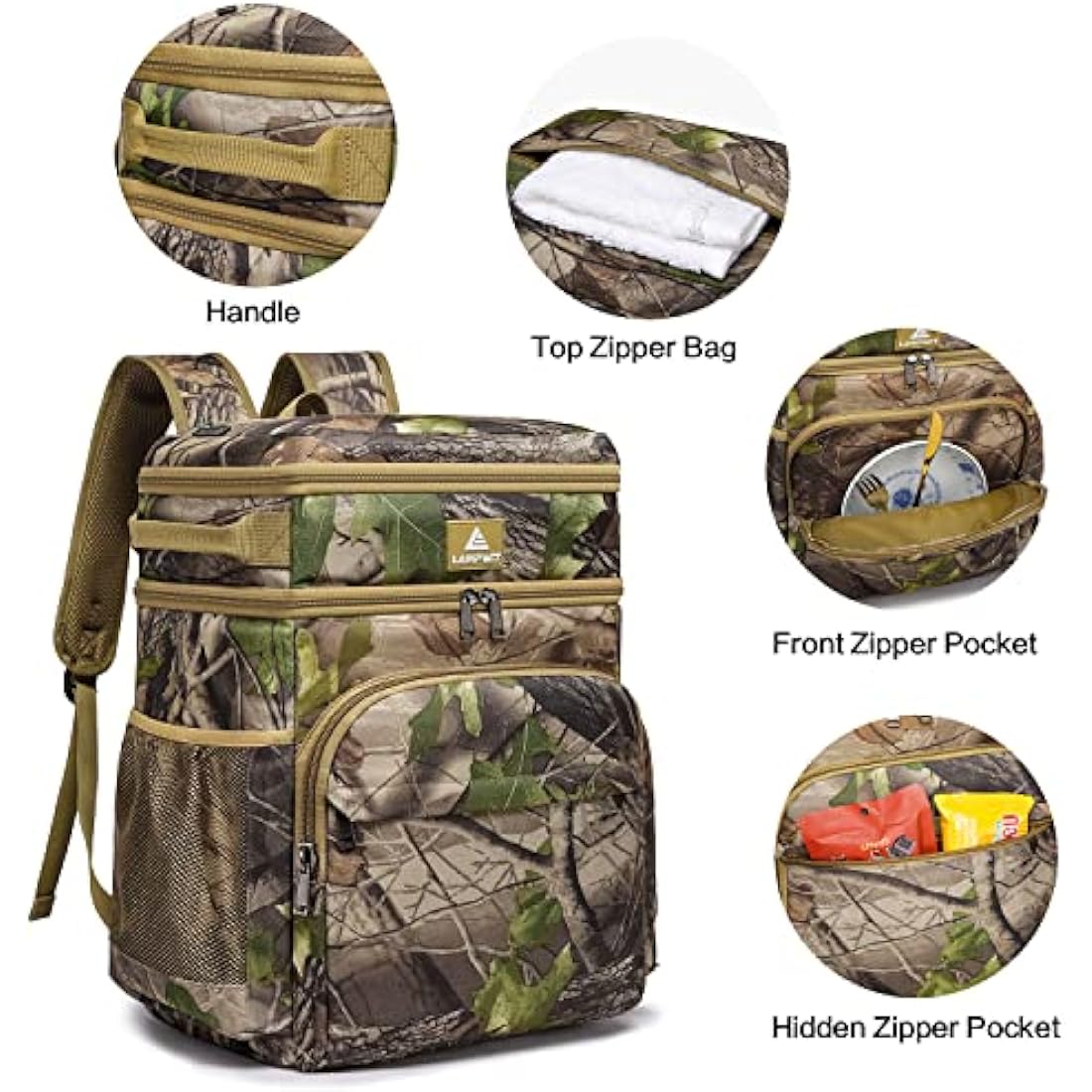 Laripwit Cooler Backpack 54 Cans Insulated Cool Bag Rucksack Leak-Proof Picnic Backpack for Men Women - Perfect Large Soft Cooler Rucksack for Travel, Camping, Lunch, Beach