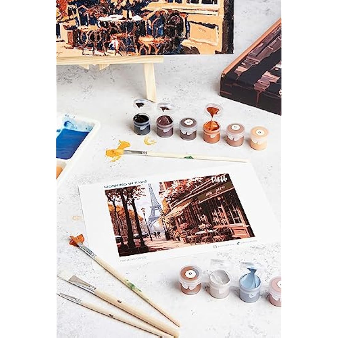 Dabble Paint by Numbers Kit – Paint by Numbers for Adults Beginners with Canvas Frame, Painting Kit for Adults, Flowers Design