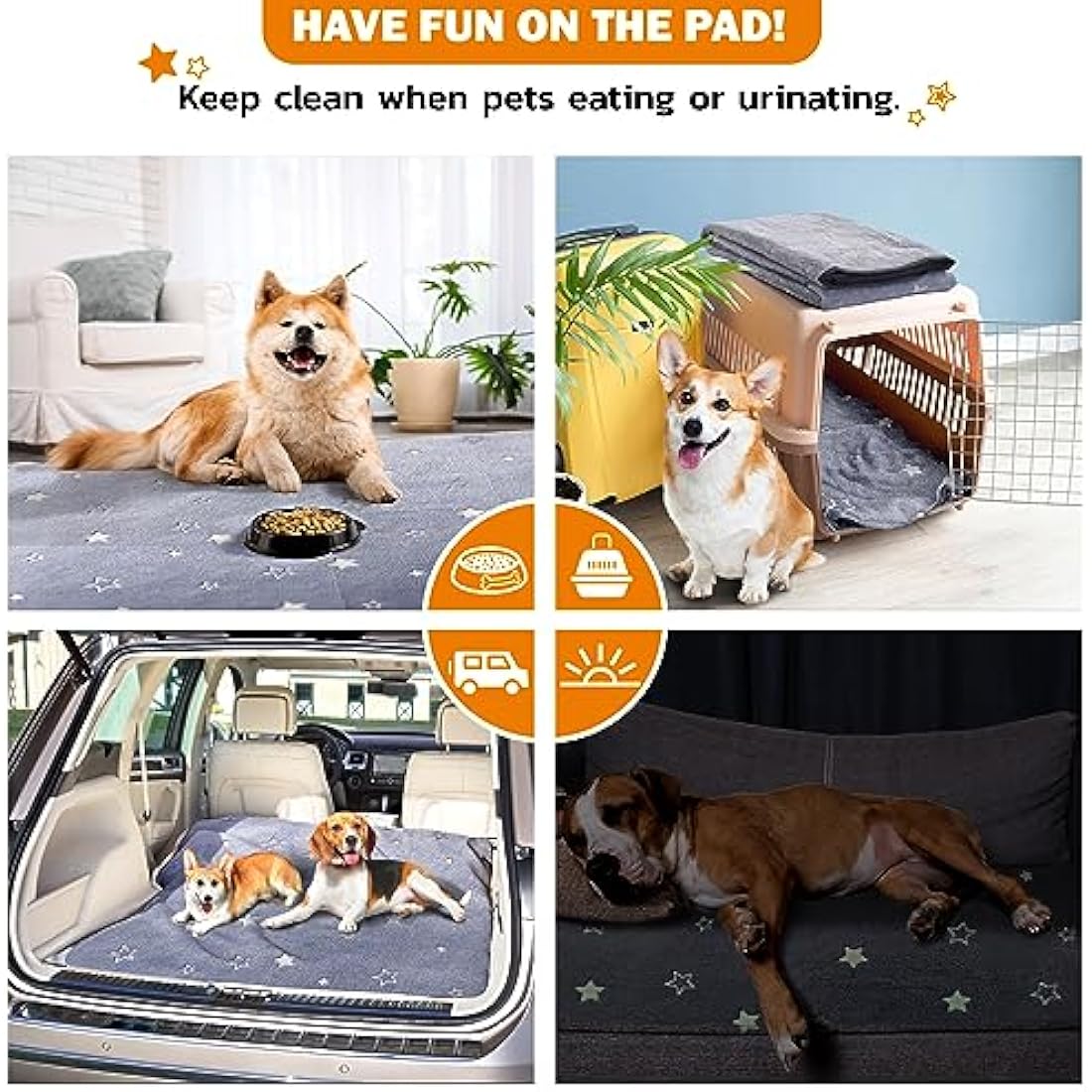 Washable Puppy Pads Extra Large, 168x125cm Fast Absorption Reusable Puppy Pads, Dog Pee Pad xl, Waterproof Whelping Pads, Non-Slip Large Puppy Training Pads Pet Playpen Puppy Mat for Floor, Dog Crate