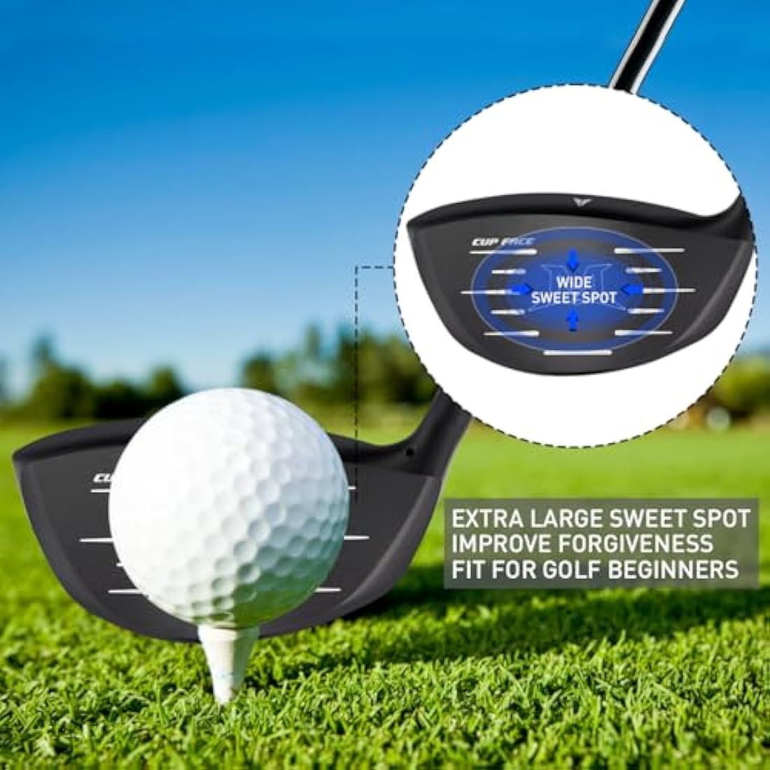 MAZEL Titanium Golf Driver for Men 460CC Right Handed, Premium Cup Face Design Maximize Ball Distance