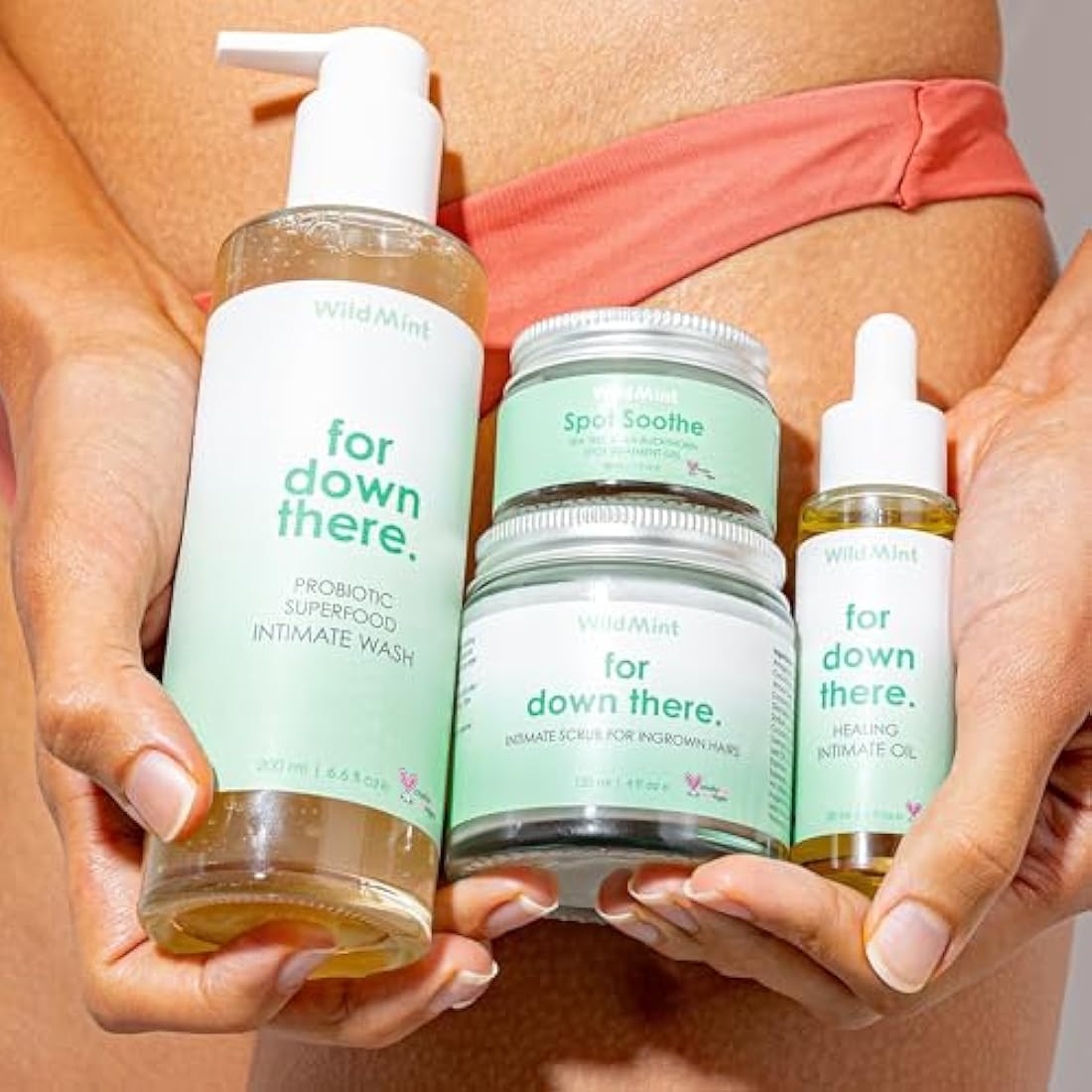 Superfood Intimate Care Kit | Healing Intimate Oil, Probiotic Intimate Wash, Intimate Scrub & Spot Soothe Gel | Bikini Line Shaving Routine For Ingrown Hairs, Razor Bumps, Irritation & Dryness
