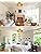 MRHYSWD Boho Rattan Flush Ceiling Lights Living Room,1 Light Wicker Chandeliers Ceiling Light Fitting for Bedroom Kitchen Dining Room Hallway, Gold Bamboo Ceiling Lighting, Without E27 Bulb