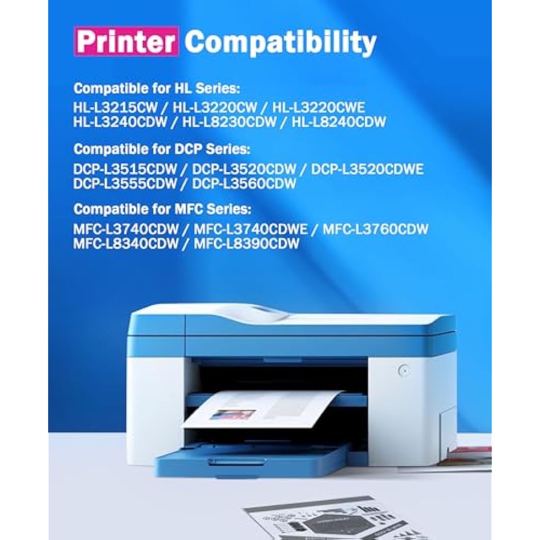 SODFACE TN248XL TN248 Toner Cartridge Compatible for Brother DCP-L3560CDW Toner for Brother MFC-L3740CDWE DCP-L3520CDW HL-L3240CDW HL-L3220CW MFC-L8390CDW DCP-L3555CDW (Black, Magenta, Yellow, Cyan)