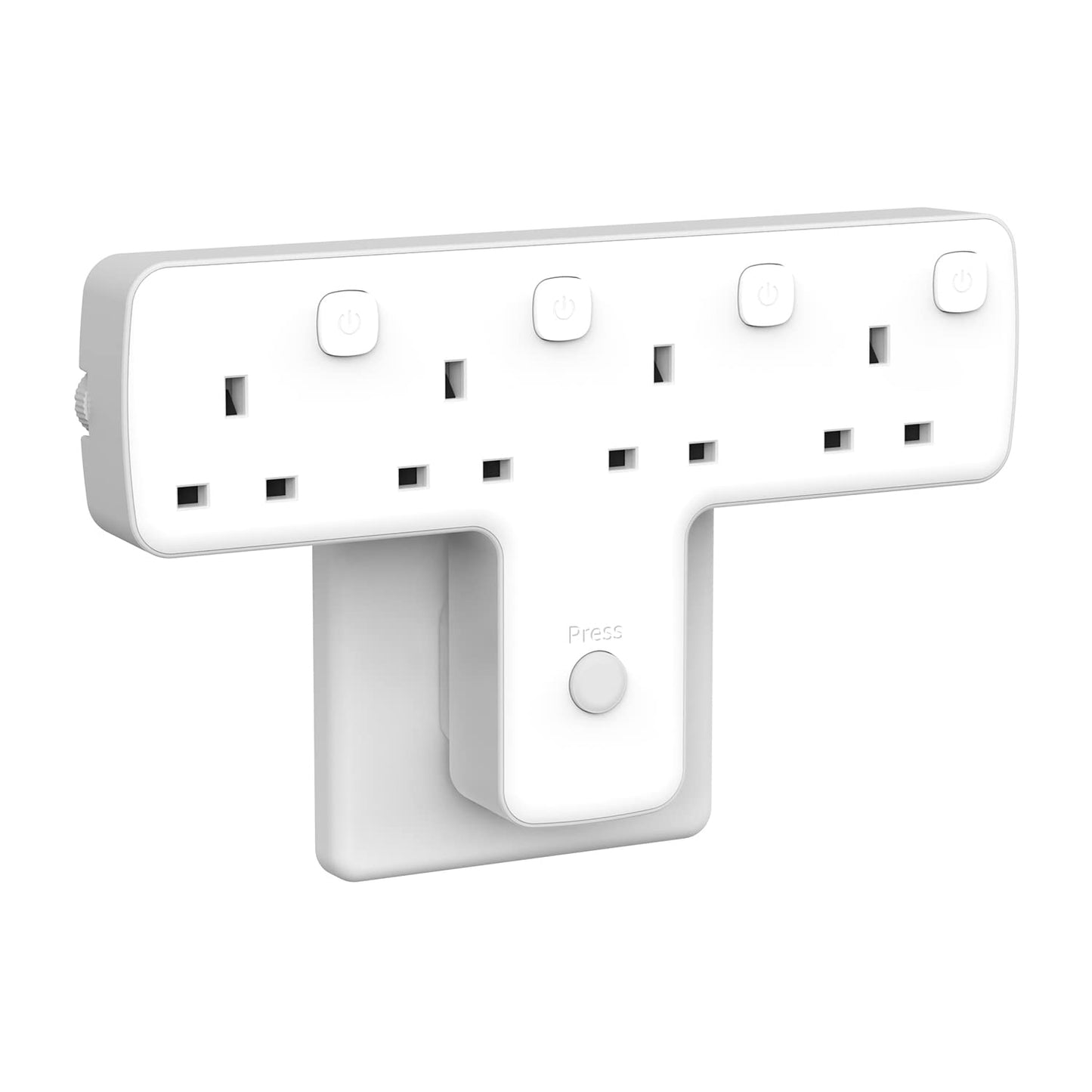 Mscien Multi Plug Adopter, Plug Extension with Independent Switches, 4 Way Plug Adapter UK Built-in Surge Protector, 4 in 1 Wall Socket Plug Extender