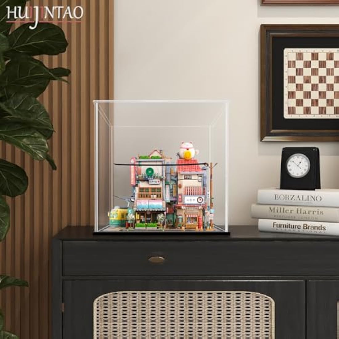 HUIJINTAO Clear Acrylic Display Case Countertop Box Cube Organizer Stand Dustproof Protection Showcase for Action Figures/Toys/Collectibles(9x9x9inch;23x23x23cm)