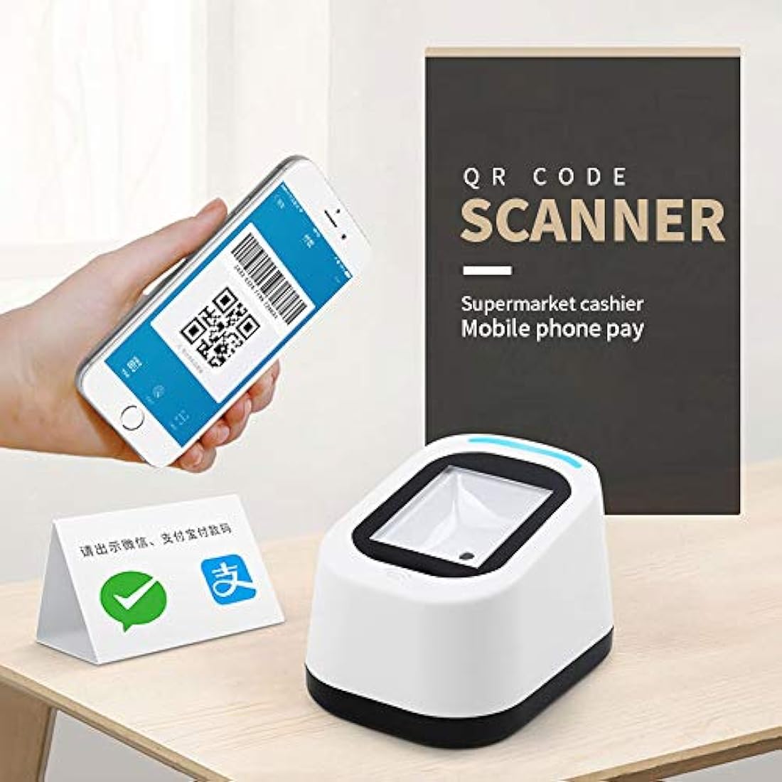 Wired Barcode Scanner USB Versatile Code Scanning QR Code 1D&2D Reader for Supermarkets/Stores