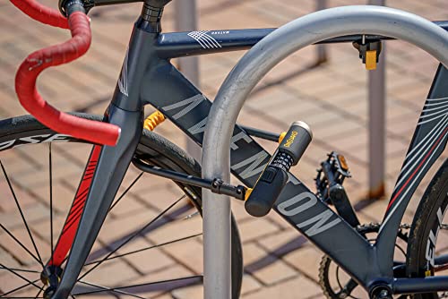 OnGuard Bulldog Combo DT-8012C Bike Lock, Combo Bike Locks, High Security & Reliable, Bicycle Lock With Rubber Coated Crossbar, Locks Shackle On Both