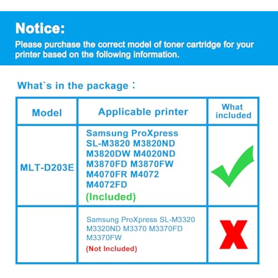 LCL Compatible Toner Cartridge MLT-D203E 10000 pages (1 Black) Replacement for Samsung ProXpress SL-M3820 M3820ND M3820DW M4020ND M3870FD M3870FW M4070FR