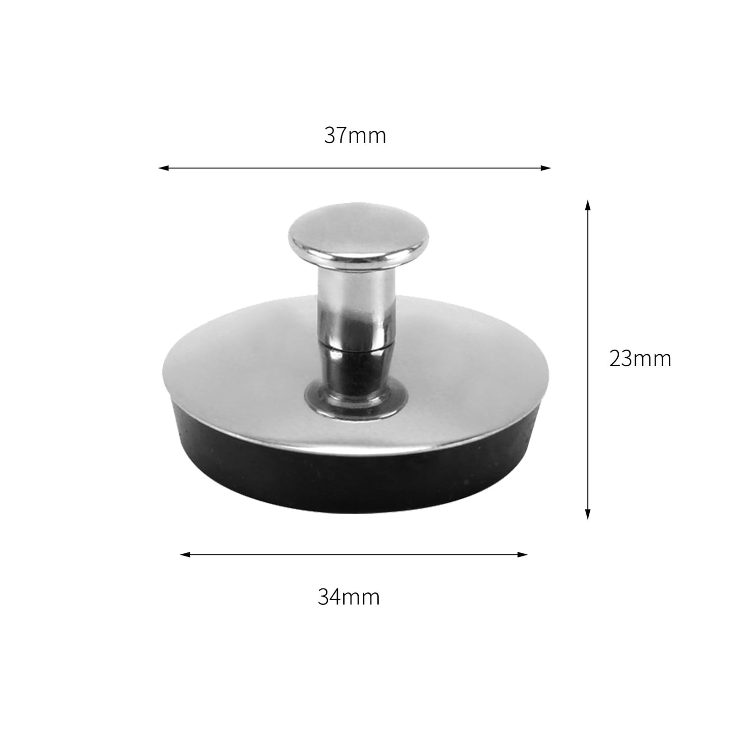 4 Pack Rubber Sink Plug Drain Stopper Fit 35mm, Bathroom Sink Plug with Alloy Handle, Bath Plug Rubber Sink Plug for Kitchen, Bathroom, Bathtub, Sink