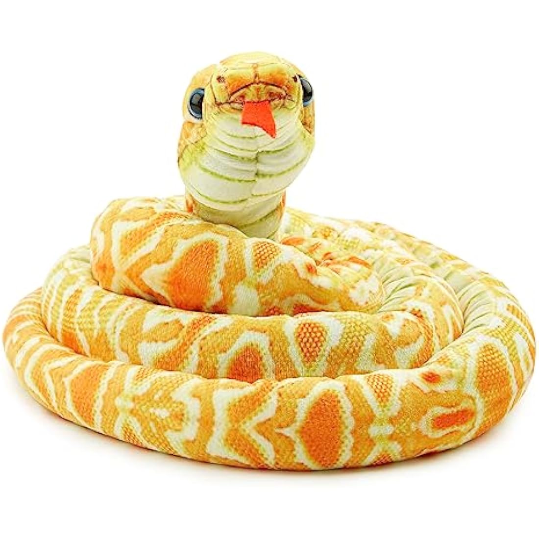 Zappi Co Kids Stuffed Soft Cuddly Plush Snake Toy - Part of Safari Animals Collection: Realistic and Lifelike, Perfect for Kids (180 cm Length)(Yellow Corn Snake)