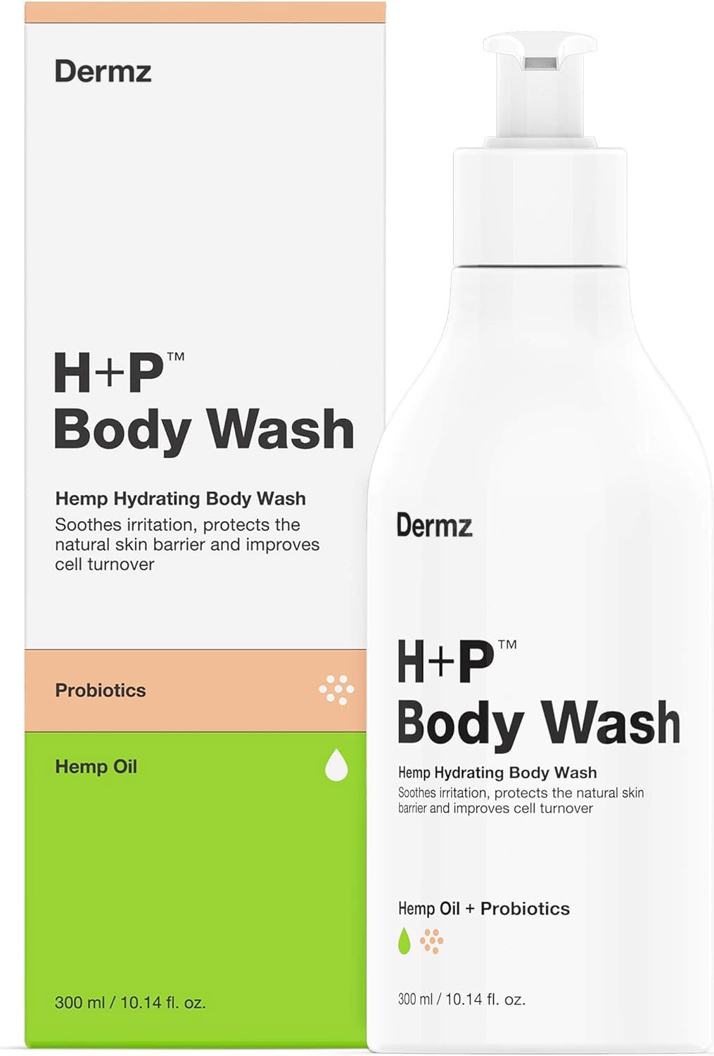 Dermz H+P Replenishing Sensitive Body Wash: Antibacterial Body Wash for Eczema, Psoriasis, Dry or Sensitive Skin - Moisturise & Fight Dry Skin -