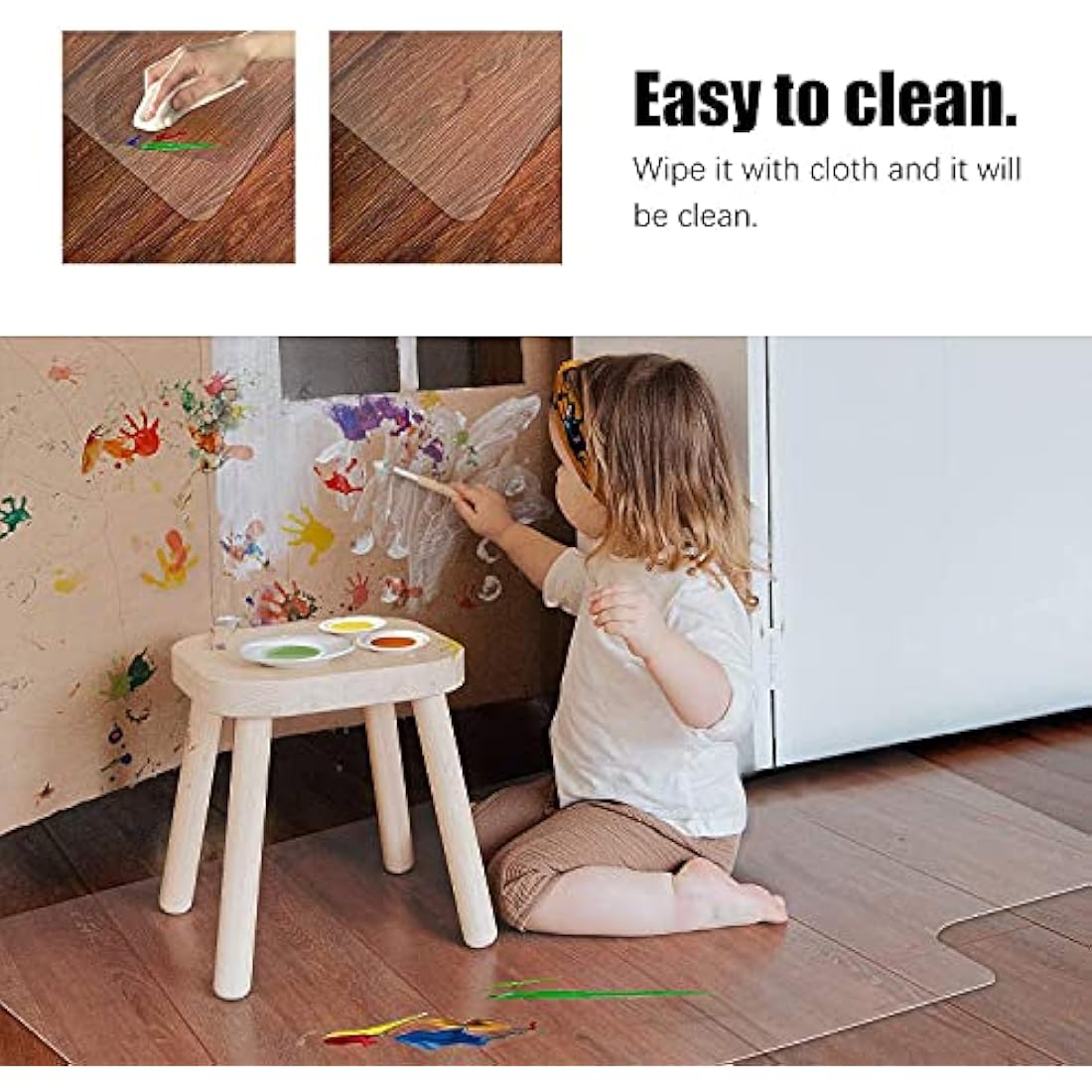 Kuyal Clear Chair Mat, Hard Floor Use, 90x120cm Transparent Office Home Floor protector mat Chair mats