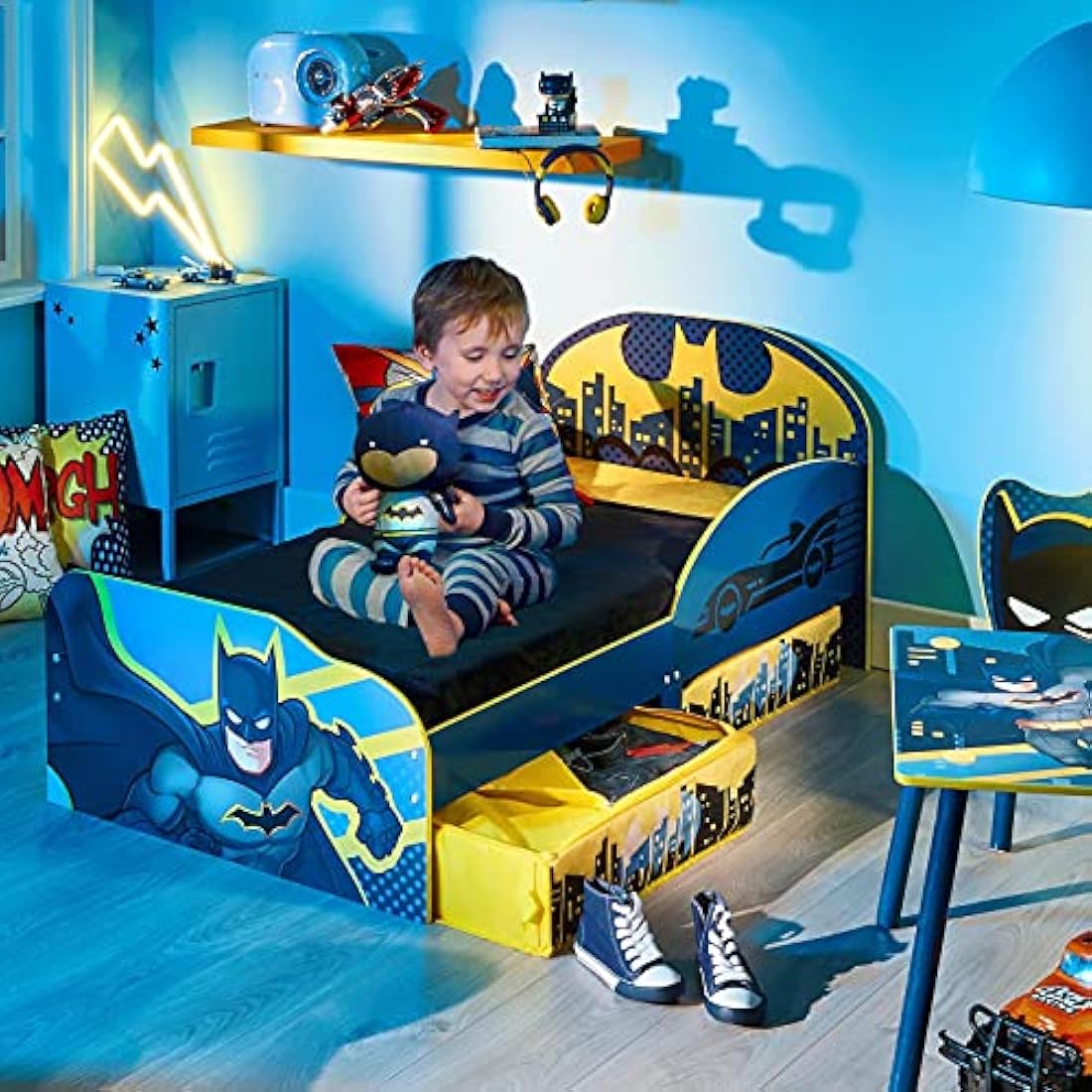 BATMAN Kids Toddler Bed with Storage Drawers