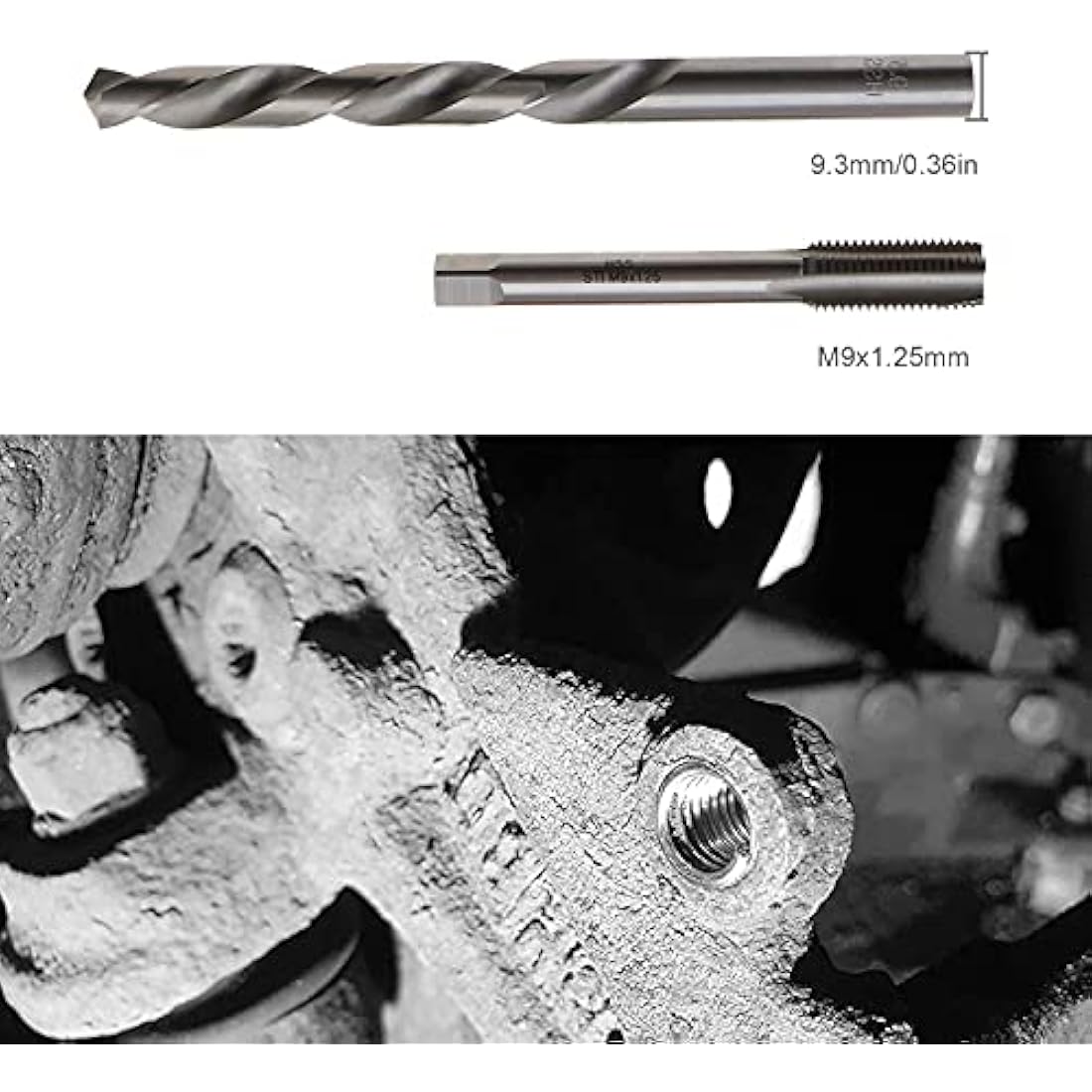 OTOTEC M9 Thread Repair Kit M9 x 1.25m Metric Automotive Repair Tool Set