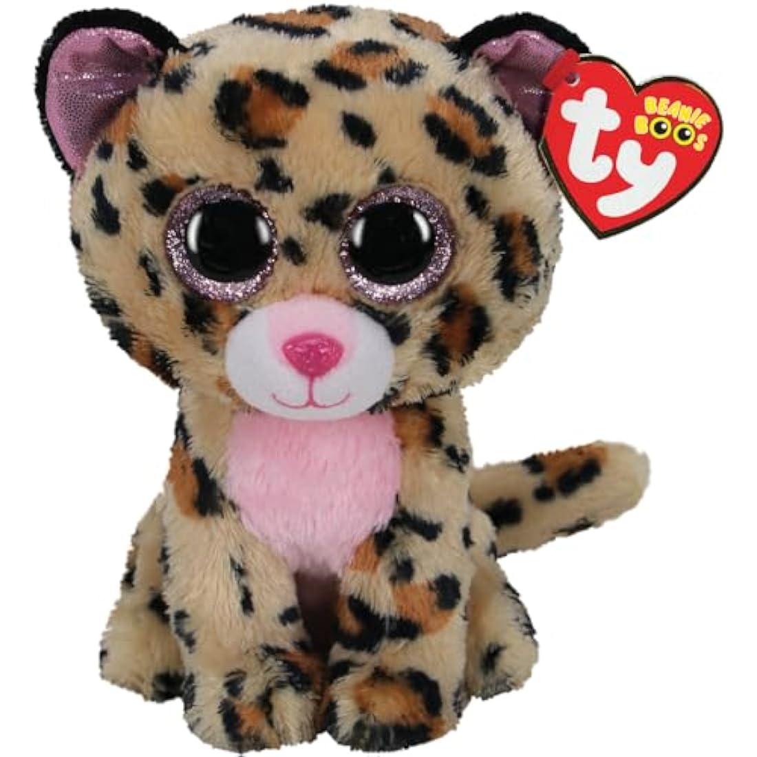 TY 2007518 Livvie Leopard Beanie Boo Stuffed Animal, Multicoloured