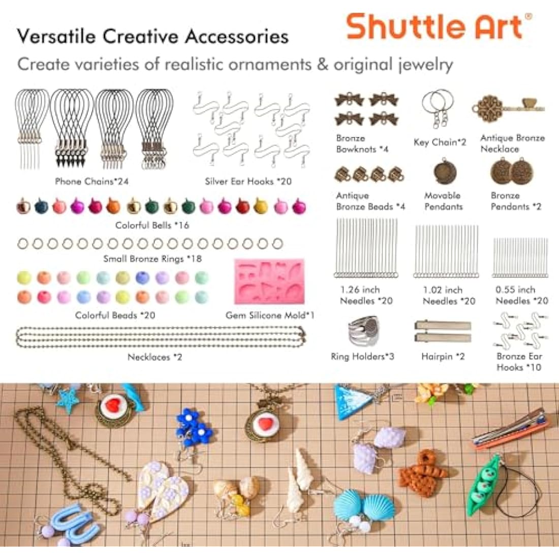 Shuttle Art Polymer Clay Modeling Kit, 82 Colors, Oven Bake, Non-Toxic, Non-Sticky, Ideal DIY Art Craft Kit for Kids & Adults, Includes 19 Tools & 16 Accessories