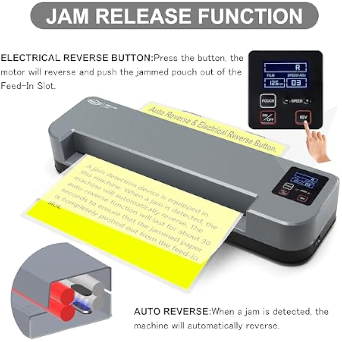 SINCHI A3 Thermal Laminator & Foil Applicator | 4-Roller, LCD Display, 55s Warm-Up, Max. 1100 mm/min | 75–250 Micron, ID to A3 Poster | Micro-Adjust | Commercial-Grade for Office, School, Crafts
