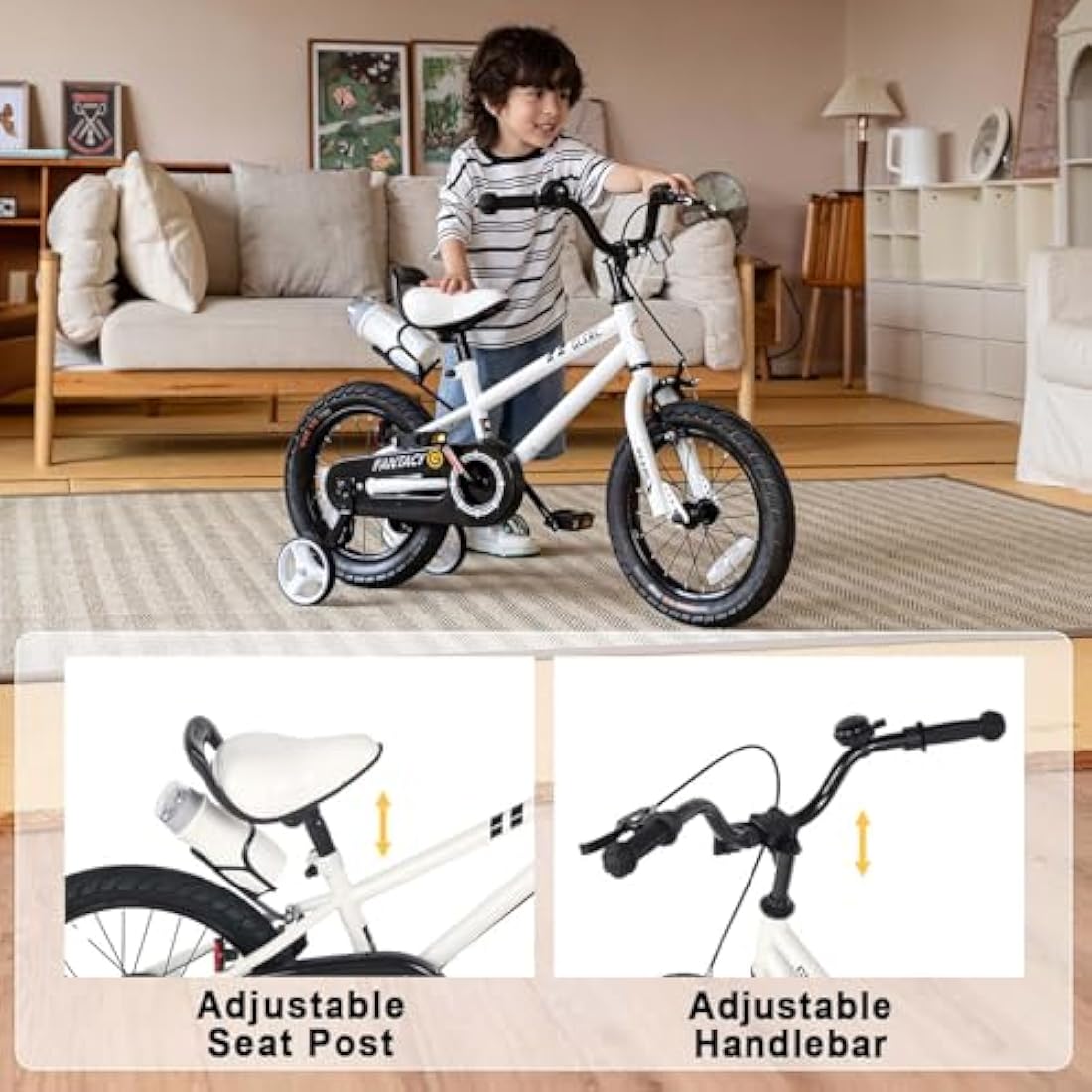 Glerc Fantacy 12 14 16 18 20 Inch Kids Bike for 2-14 Years Old Boys Girls with Water Bottle Holder & Stabilisers, Multiple Colors
