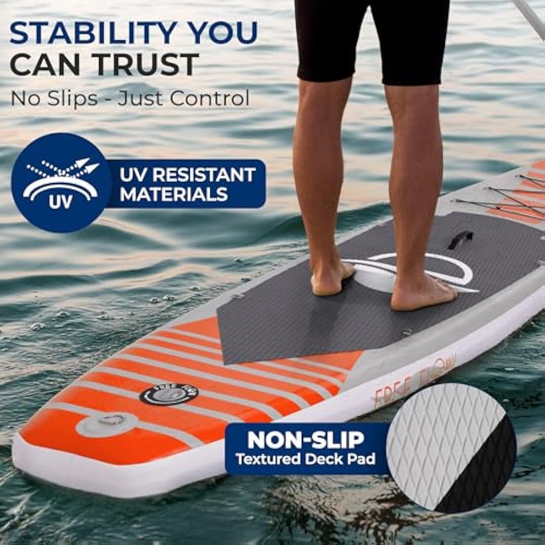 SereneLife Inflatable Stand Up Paddle Board, SUP Board- Paddleboards for Adults & Youth, Surfing Board Kit, 0.63cm Thick Standup Paddleboarding, Non-Slip Deck, Wide Stance, Surf Control w/Backpack